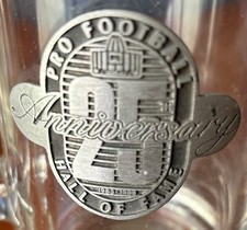 Vintage 1963 - 1988 Pro Football Hall Of Fame 25th Anniversary Glass Beer Mug