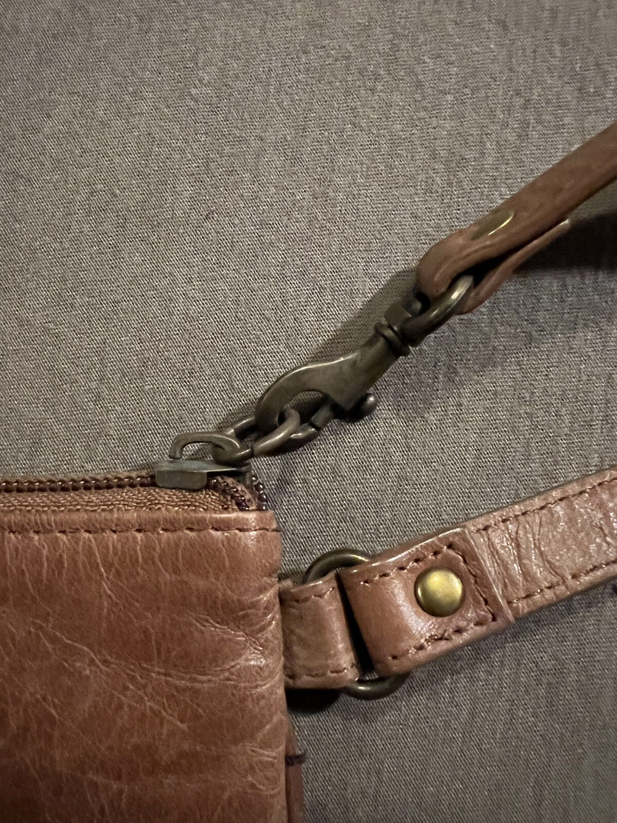 Fossil Brand Patchwork Brown Leather Wristlet Wal… - image 4