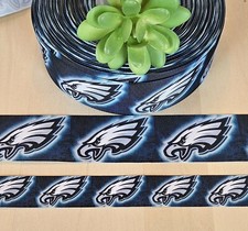 5/8, 7/8  1.5" 1YD Philadelphia Eagles Football Grosgrain Ribbon