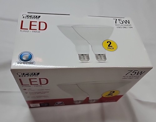 New FEIT Electric PAR38 75W LED Dimmable Bulbs 3000K Bright White 2-Pack - Picture 2 of 5