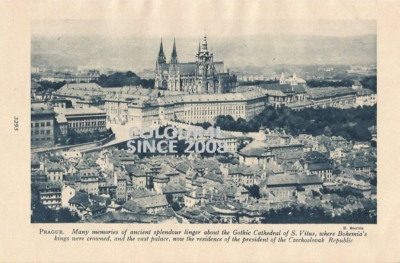 PRAG GOTISCHE KATHEDRALE S VITRUS BÖHMEN PALAST um 1926 FOTO ILLUSTRATION DRUCK