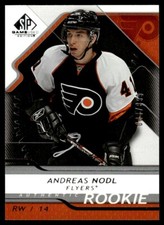 2008-09 SP GAME USED ROOKIE Andreas Nodl Rookie /999 Philadelphia Flyers #179 .