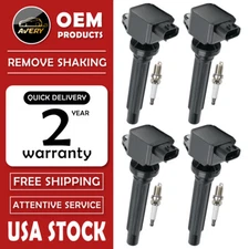 Set of 4 Ignition Coils + Spark Plugs for Suzuki SX4 2007-2009 I4 2.0L UF562