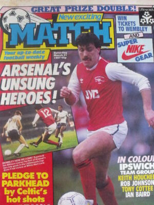 Spielmagazin Fußball 21.03.1987 Poster IPSWICH Mannschaftsgruppe - Plymouth