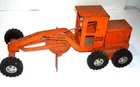 Vintage 50’s-60’s TONKA No.600 Diesel ROAD GRADER- Orange Tonka Grader