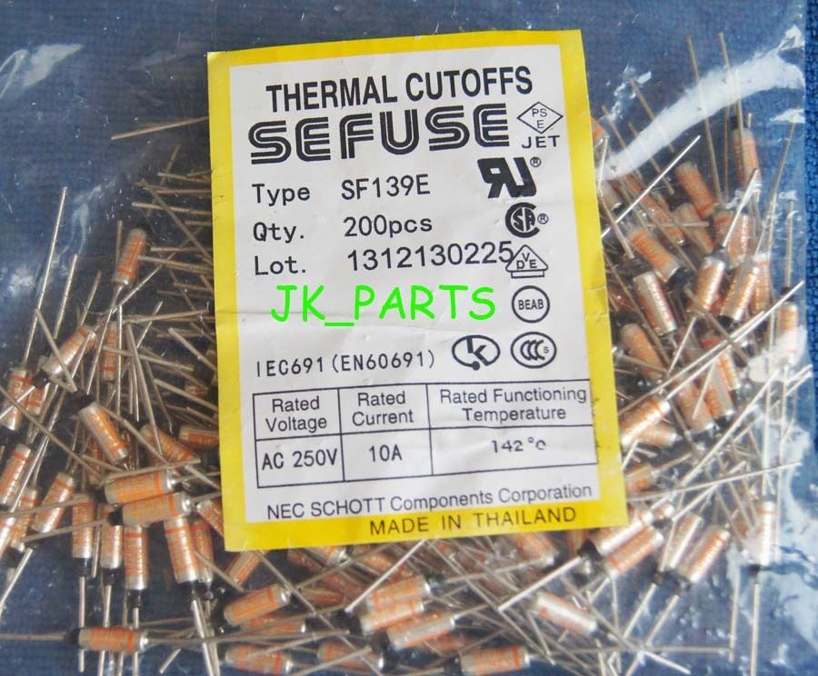 USA FAST 3 PCS SF139E SEFUSE Cutoffs Thermal Fuse 142°C 142 Degree 10A 110-250V