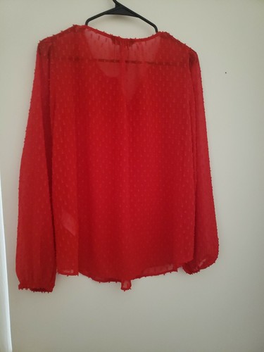 Banana Republic Blouse, Nwot, Red, Medium - Picture 4 of 5
