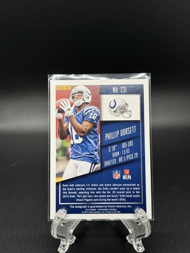2015 Panini Contenders Ticket RPS Phillip Dorsett (Base) #231 Rookie Auto RC - Bild 2 von 2