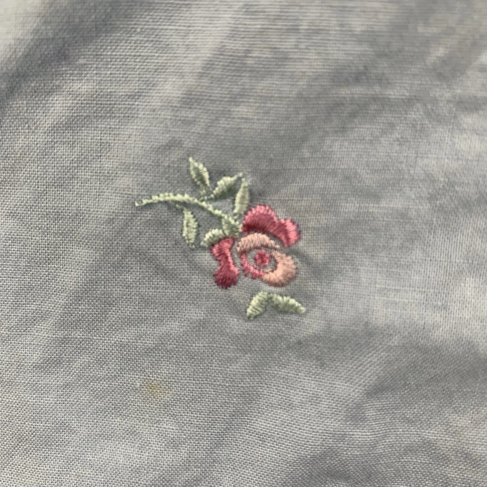 UNDERCOVER Abito da casa donna taglia large blu chiaro ricamato fiori rosa 100% cotone