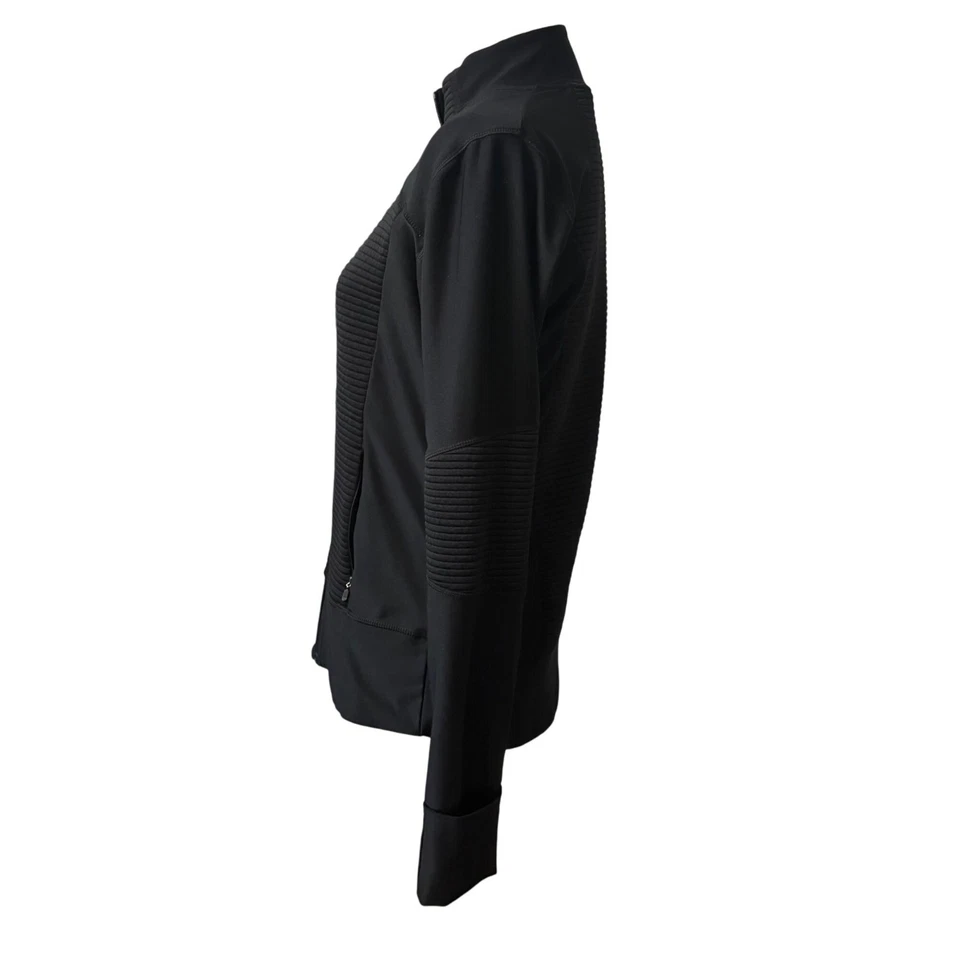 Mondetta Mujer Negra Cremallera Completa Chaqueta Elegante Ropa Activa Informal Capa Talla S/M Foto 2 de 4