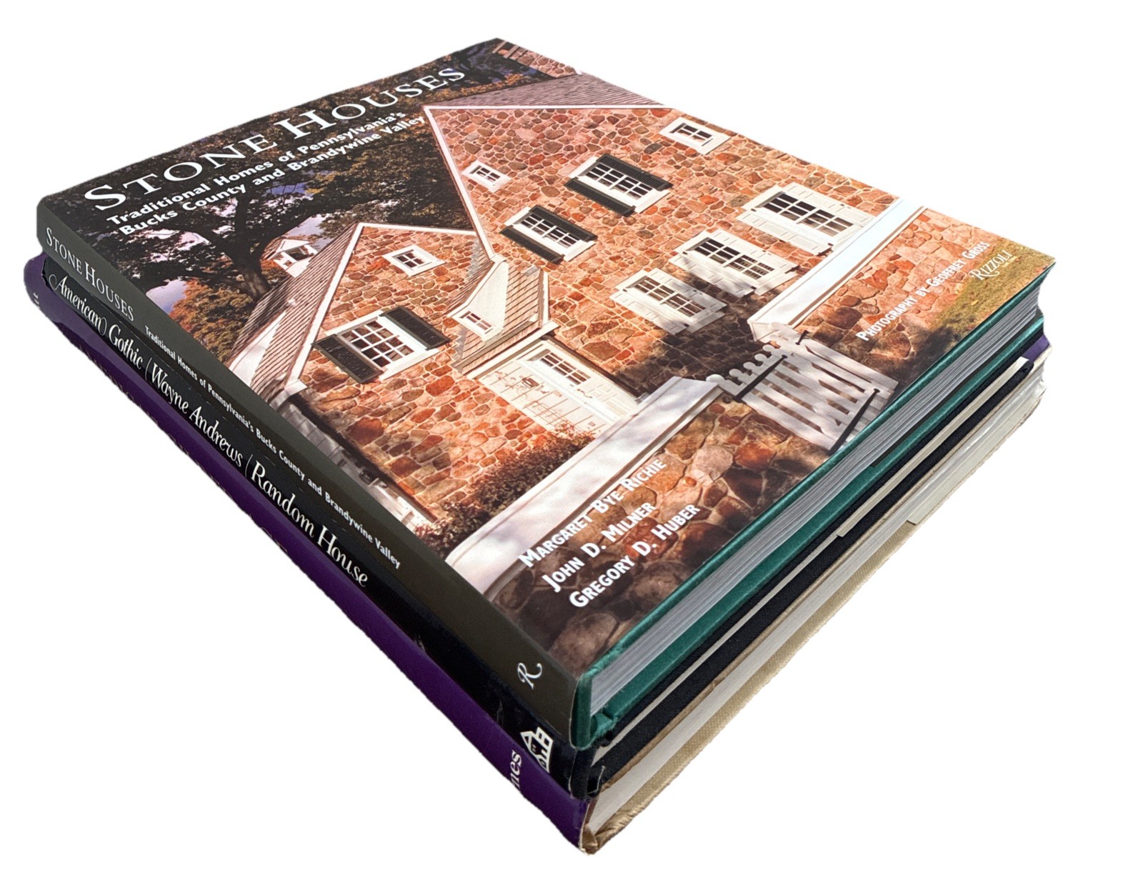 Coffee Table Lot of 3 Books Stone Houses American Gothic Gilded Architecture-image