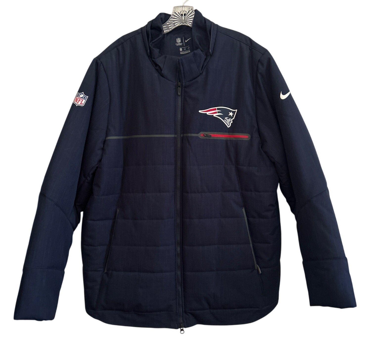 SACAI X NIKE Nike NFL Onfield New England Patriots giacca trapuntata XXL uomo blu navy