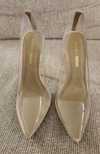 Fashion Nova Women's Shoe Size 5.5 Nude & Clear Stiletto Pumps 