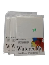 3 Pack Strathmore Watercolor Cards With Envelopes 5x7 140 lb 8 Pack 105-26