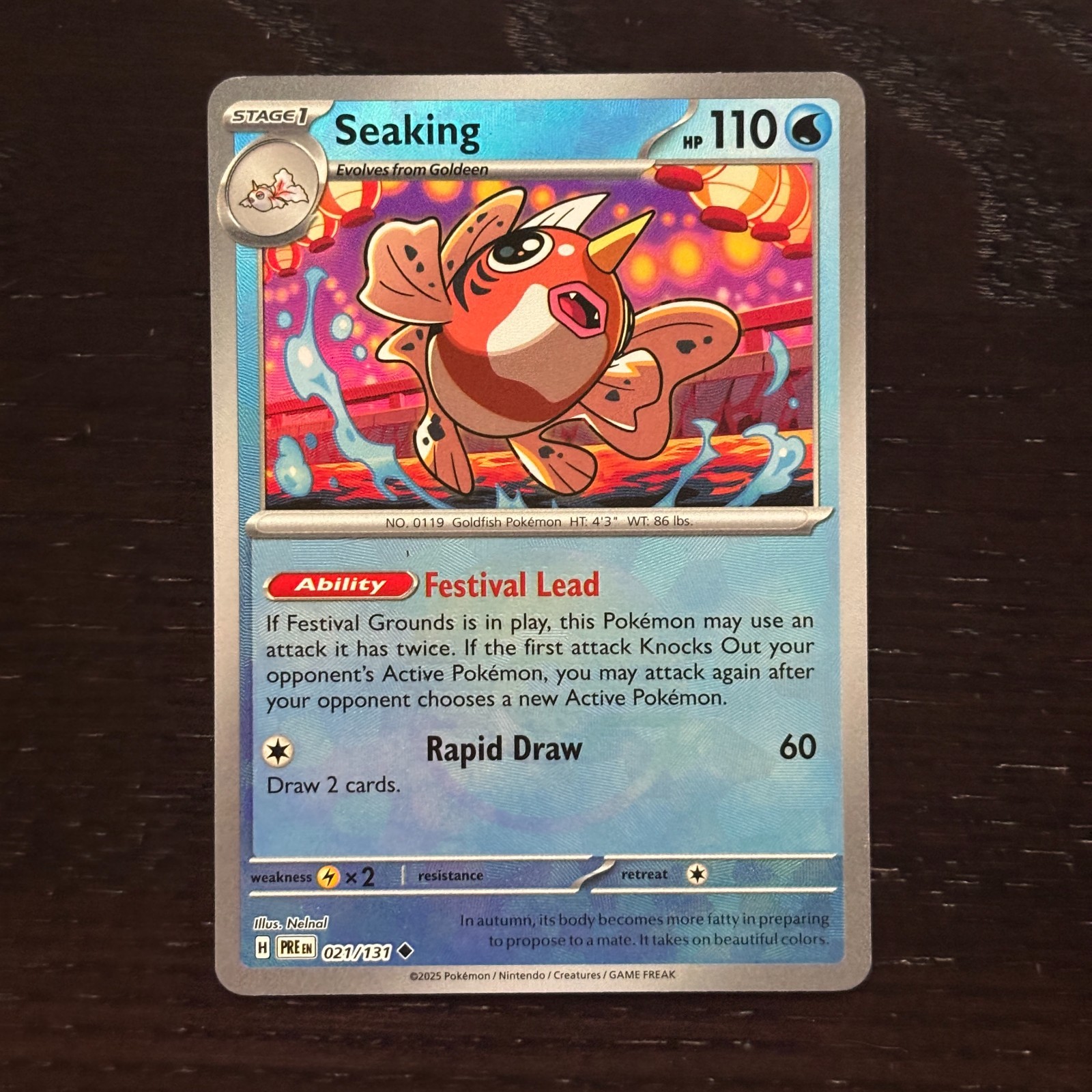 Seaking 021/131 (Poke Ball Pattern) Pokemon Prismatic Evolutions NM
