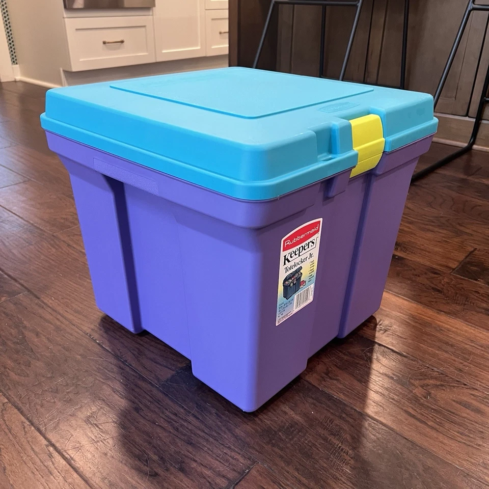 Cubo de almacenamiento Rubbermaid Keepers Totelocker Jr 1991 colorblock de colección No. 2155 Foto 4 de 4