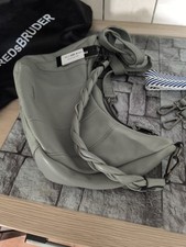 Schultertasche Brevion von Fredsbruder, blaugrau, Echtleder, + Zubehör Neu