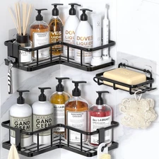 YASONIC Corner Shower Caddy Organizer, 3-Pack Adhesive Rustproof Stainless St...