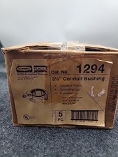 Set of 5 Hubbell 3-1/2" Raco 1294 Ground Bushing Malleable Insulated Threaded