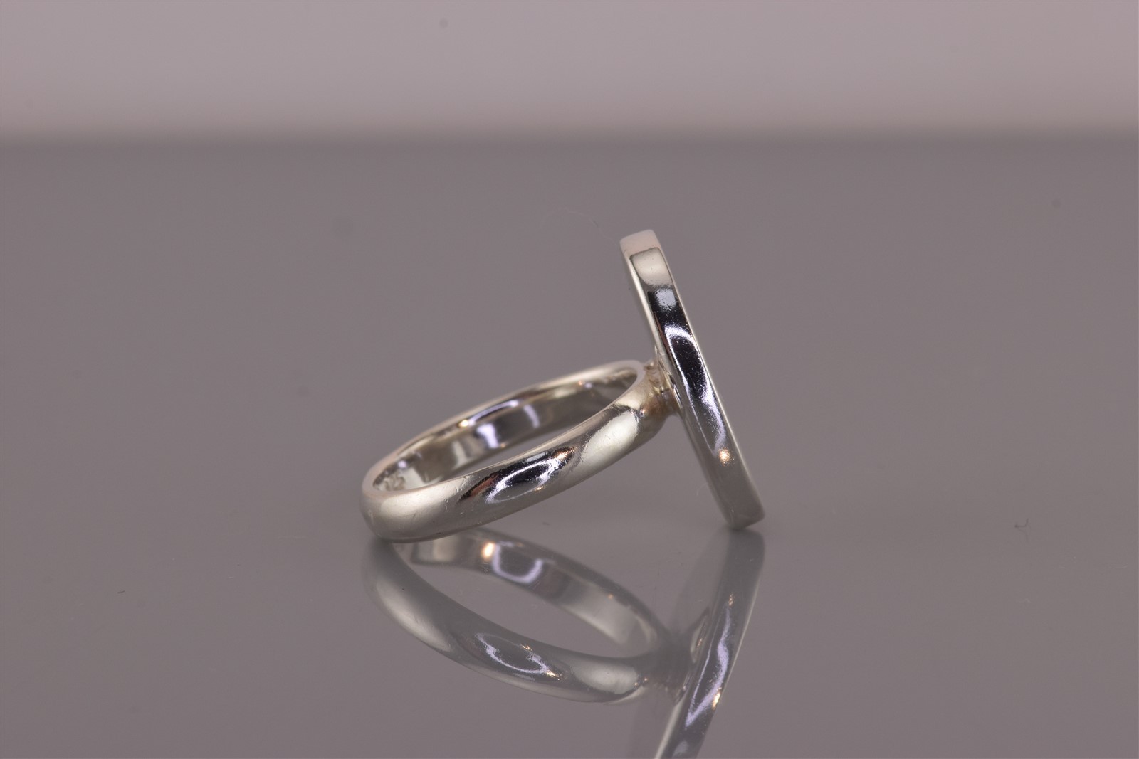 Sterling Silver 20mm Oval Solid Engravable Band R… - image 3