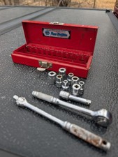 Vintage New Britain Napa Socket Set Tool Box Metal Case Usa See Pics Teeny Size Vintage New Britain Napa Socket Set Tool Box Metal Case Usa See Pics Teeny Size
