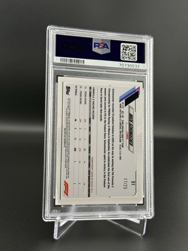 2021 Topps Chrome F1 - Mick Schumacher #51 rifrattore arancione /25 (RC) gemma PSA 10 - Foto 3 di 3