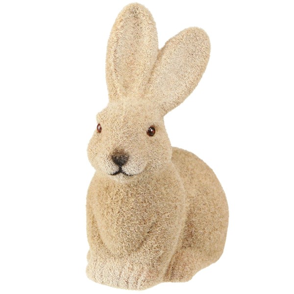 Deko Hasen Sitzend Ostern Braun 2 Wahl Beflockt 15Cm 4Er Set, 4 StüCk-image