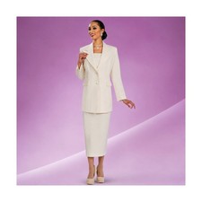Ben Marc Church Suit Women 2pc Ivory Skirt Suit Sunday Formal Outfit Elegant
