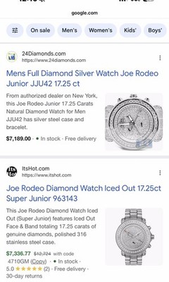 Men's Joe Rodeo Super Junior Diamond Watch 17.25 Carats Jojo Benny
