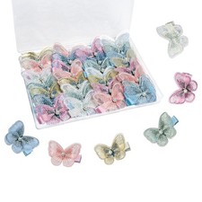 30 PCS Butterfly Hair Clips, Pearl Embroidered Butterfly Hairpin for Girls, C...