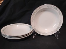 Set of 4 Royal Court Blue Fantasy Fine China of Japan 7-1/2" Soup / Salad Bowls