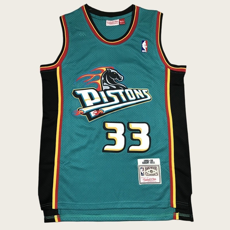 Grant Hill #33 Detroit Pistons Embroidered Jersey vintage(Dark Green)S-2XL