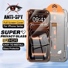 For iPhone 17 16 15 Pro Max Privacy Tempered Glass Screen Protector Simple Tool