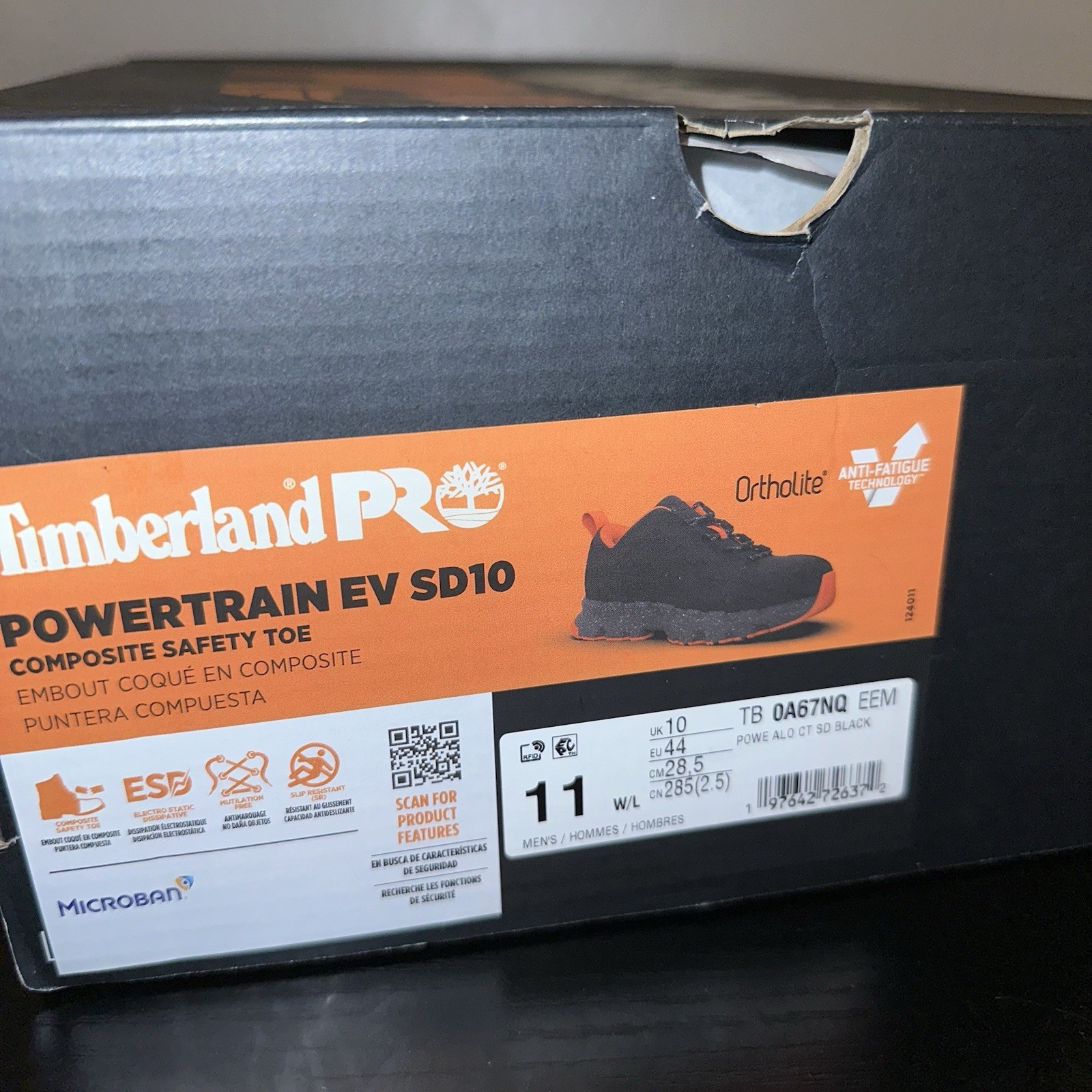 Timberland PRO Powertrain EV Men’s 11W SD10 A67NQ Black Composite Toe Work Shoes image 9