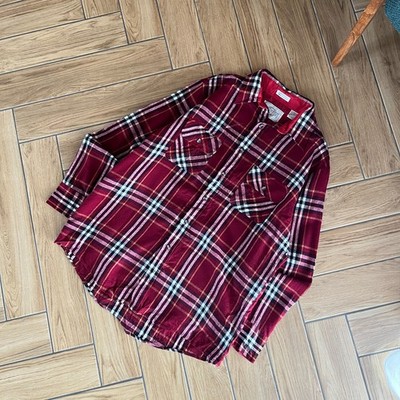 Northwest Territory Vintage Wool Shirt Made in Korea Karo Flannel Herren Rot L