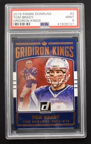 Tom Brady 2016 Panini Donruss Gridiron Kings #3 New England Patriots PSA 9 MINT