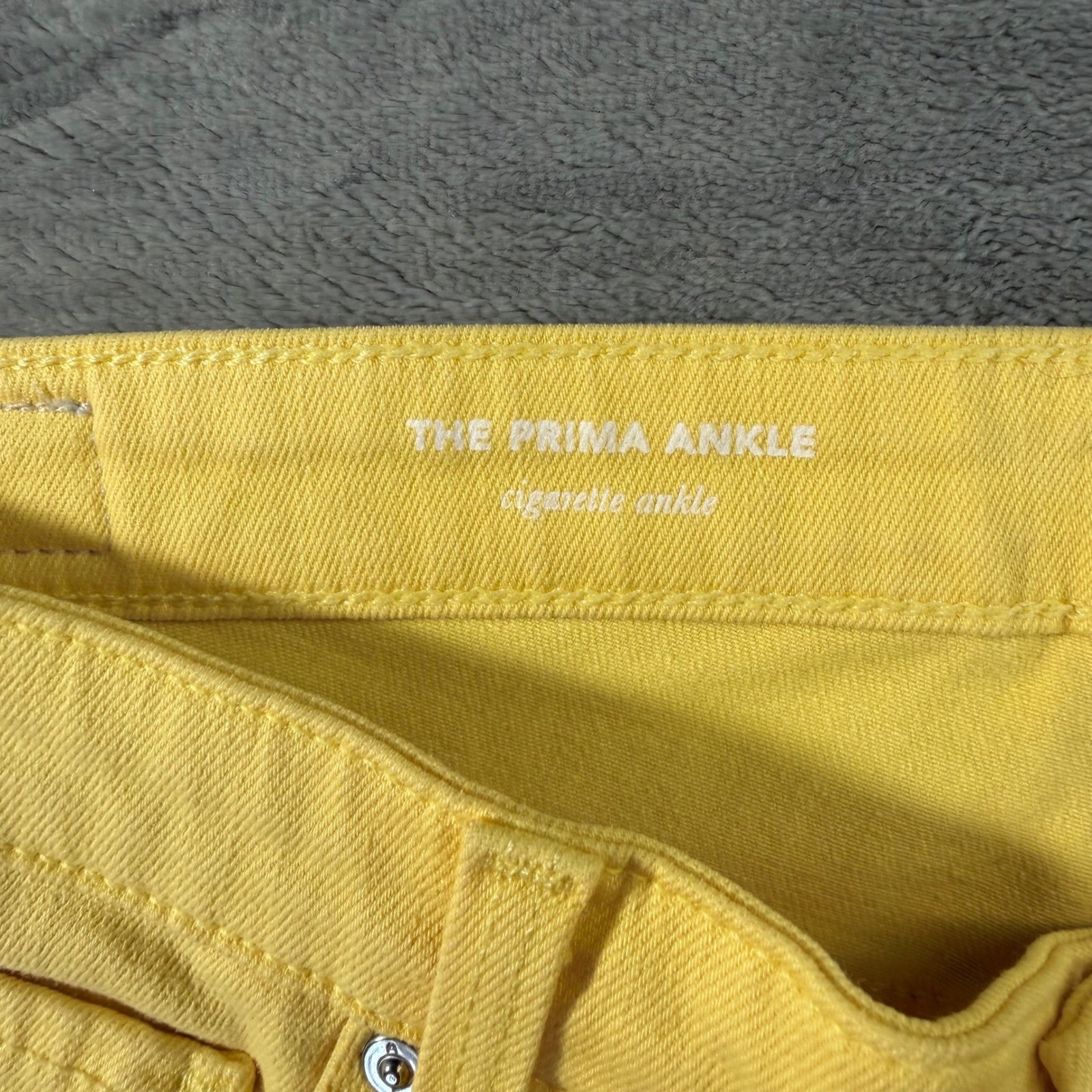 AG Adriano Goldschmied Prima Ankle Cigarette Jeans Women's Size 27R Yellow Denim thumbnail 4