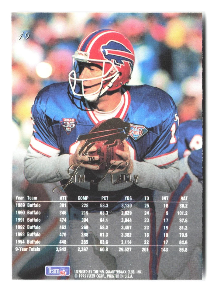 1995 Flair #19 Jim Kelly - Image 2 of 2
