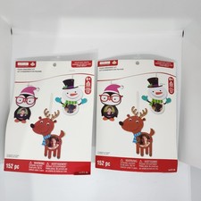 Foam Ornament Craft Kit Lot of 2 Christmas DIY Kids Crafts 152 Pc Each Holiday