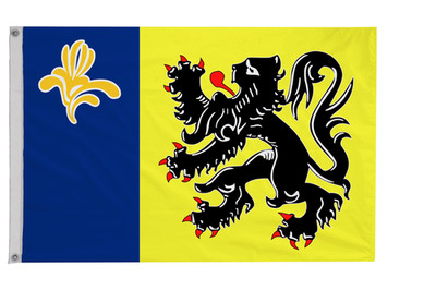 Flemish Community Commission Flag with Eyelets - Handmade in the UK