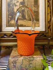 Czechoslovakian Art Glass Basket