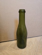 Vintage hand blown green glass bottle 19th century Victorian deep punt