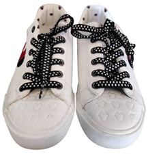 Disney Minnie Mouse girls white leather sneakers in exc condition size 6.5