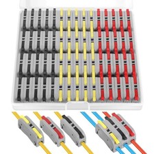 60 pcs XHF Compact Lever Connectors Nuts, Electrical Black Red Yellow