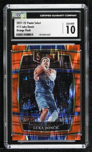 2021 Panini Select Concourse Orange Flash Prizm Luka Doncic #12 CGC 10 Gem Mint