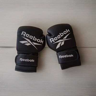 Reebok 14oz Black Padded Adult Boxing Gloves Punch Sparring MMA Training OSFA