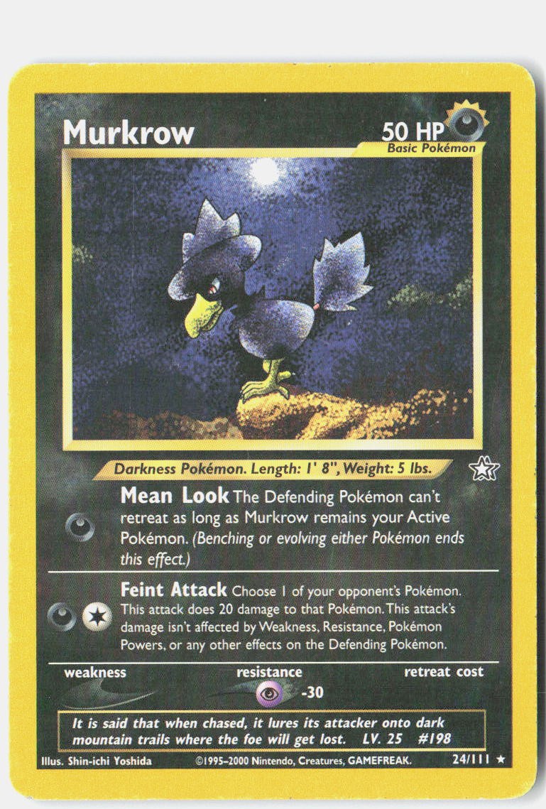 Murkrow Unlimited 024/111 Neo Genesis Pokemon TCG LP