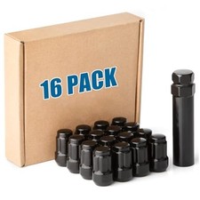 16PCS ATV Lug Nuts, Closed End 6 Spline 10x1.25 Lugnuts, 60 M10x1.25 Black