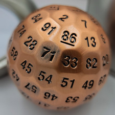 Solid Metal Copper D100 DND Dice Polyhedral 100 Sided Die Dungeons and Dragons
