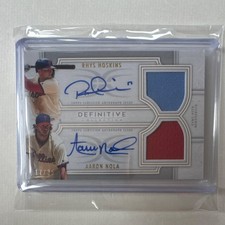 2020 Topps Definitive Dual Autograph Relic Rhys Hoskins Aaron Nola #DAR-HN /35
